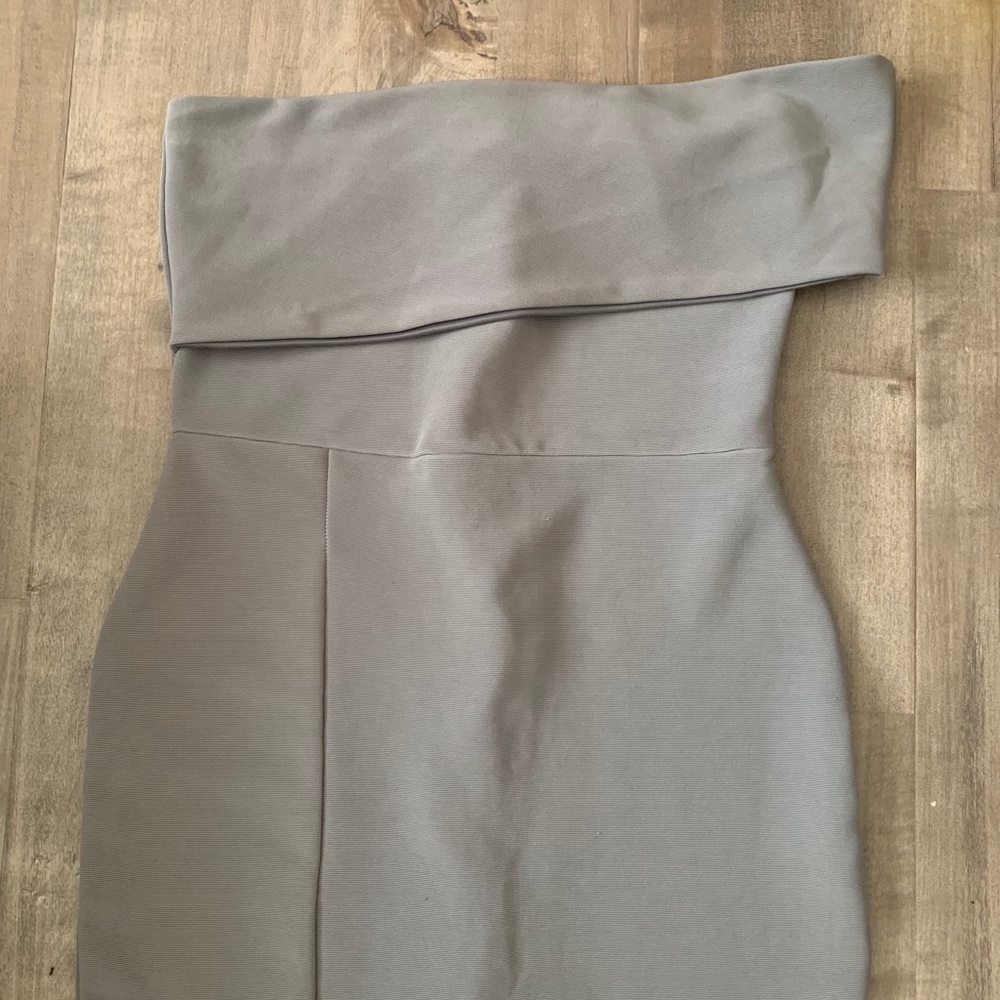 Long Gray One Shoulder Dress